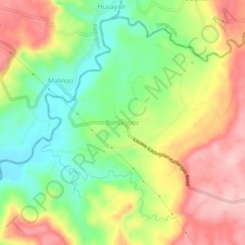 Romagooc topographic map, elevation, terrain