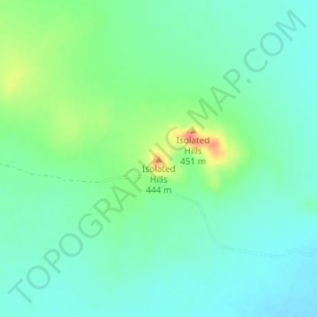 Isolated Hills topographic map, elevation, terrain