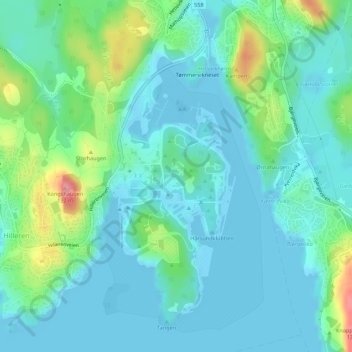 Haakonsvern topographic map, elevation, terrain