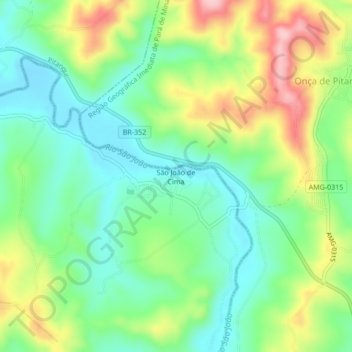 São João de Cima topographic map, elevation, terrain