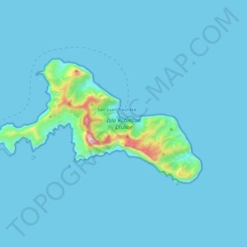 Isla Robinson Crusoe topographic map, elevation, terrain