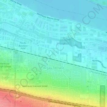 Argay Terrace topographic map, elevation, terrain