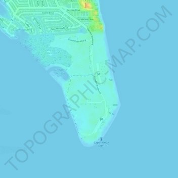 Bill Baggs Cape Florida State Park topographic map, elevation, terrain