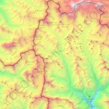 Namche topographic map, elevation, terrain