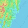 Ulsan topographic map, elevation, terrain