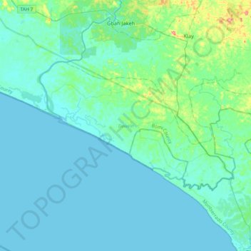 Dowein topographic map, elevation, terrain