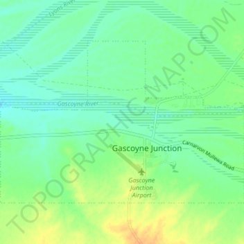 Gascoyne Junction topographic map, elevation, terrain