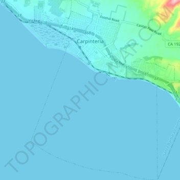 Carpinteria topographic map, elevation, terrain