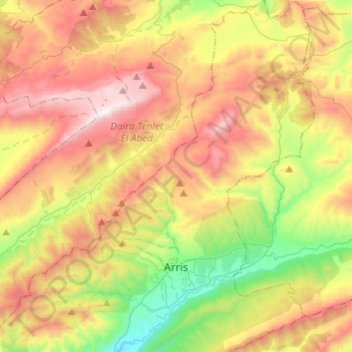 Arris topographic map, elevation, terrain