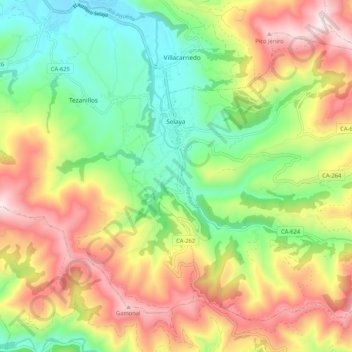 Selaya topographic map, elevation, terrain