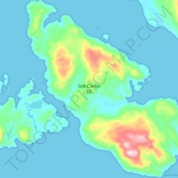 Isla Carlos III topographic map, elevation, terrain
