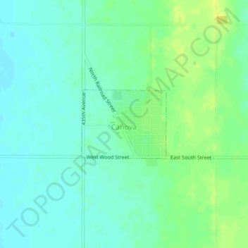 Canova topographic map, elevation, terrain