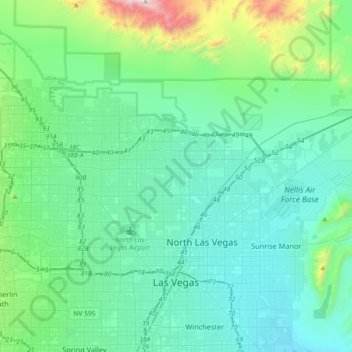 Las Vegas topographic map, elevation, terrain