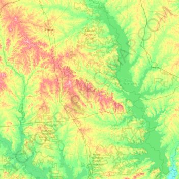 Sabine National Forest topographic - Thumbnail 