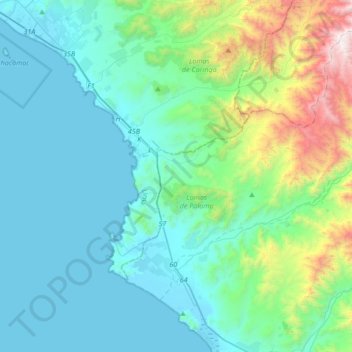 Chilca topographic map, elevation, terrain