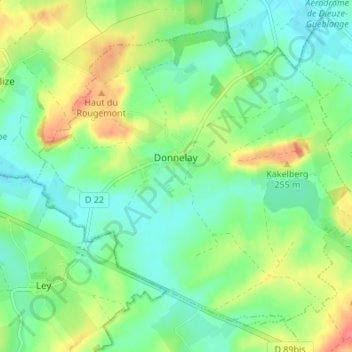 Donnelay topographic map, elevation, terrain