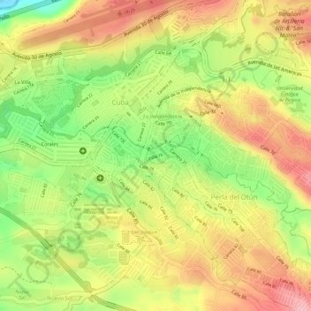 Santafe topographic map, elevation, terrain