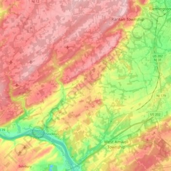 Delaware Township topographic map, elevation, terrain