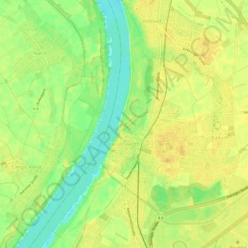 Kaiserswerth topographic map, elevation, terrain