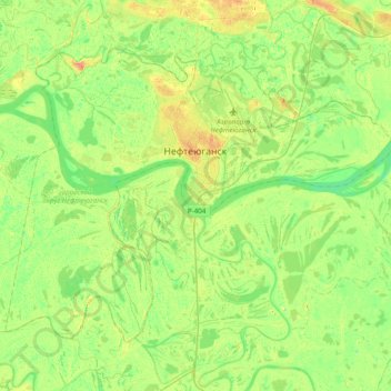 Nefteyugansk topographic map, elevation, terrain