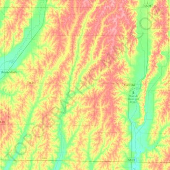 Page County topographic map, elevation, terrain