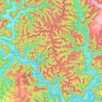 Dharug National Park topographic map, elevation, terrain