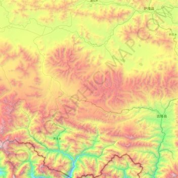 折巴乡 topographic map, elevation, terrain