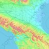 Emilia-Romaña topographic map, elevation, terrain