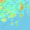 台山市 topographic map, elevation, terrain