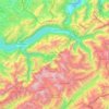 Interlaken-Oberhasli administrative district topographic map, elevation, terrain