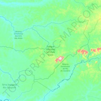 Parque Nacional Serra da Cutia topographic map, elevation, terrain