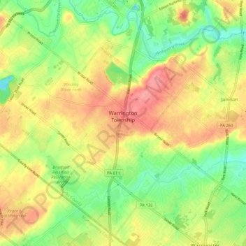 Warrington Township topographic map, elevation, terrain