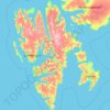 Spitzbergen topographic map, elevation, terrain