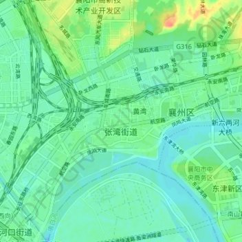 张湾街道 topographic map, elevation, terrain