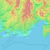 Prefectura de Shizuoka topographic map, elevation, terrain
