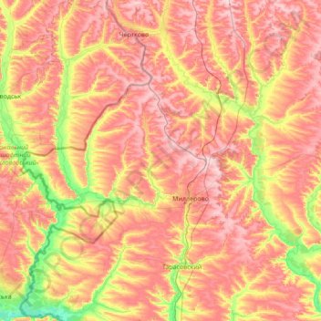 Millerovsky District topographic map, elevation, terrain