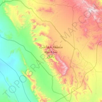 Kuh-e Bafgh Protected Area topographic map, elevation, terrain