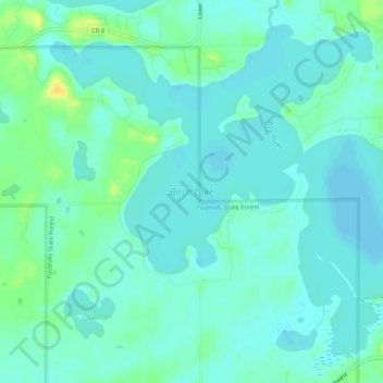 Birch Lake topographic map, elevation, terrain