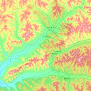 敖鲁古雅乡 topographic map, elevation, terrain