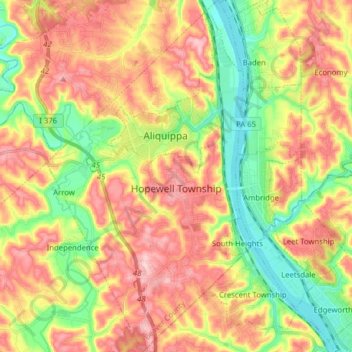 Hopewell Township topographic map, elevation, terrain