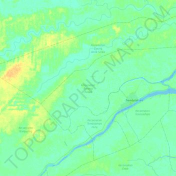 Kecamatan Batang Tuaka topographic map, elevation, terrain