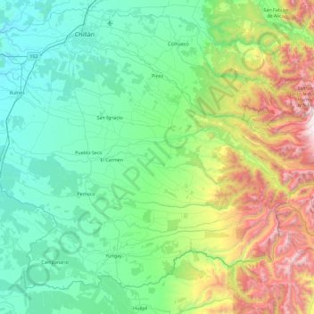 Pinto topographic map, elevation, terrain