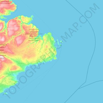 Vardø topographic map, elevation, terrain