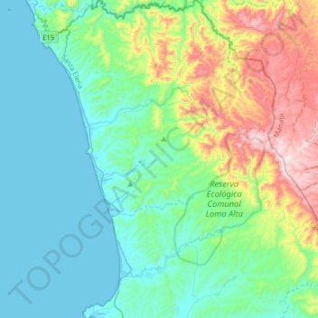 Parroquia Manglaralto topographic map, elevation, terrain