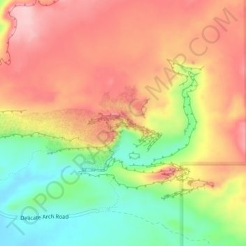 Delicate Arch topographic map, elevation, terrain