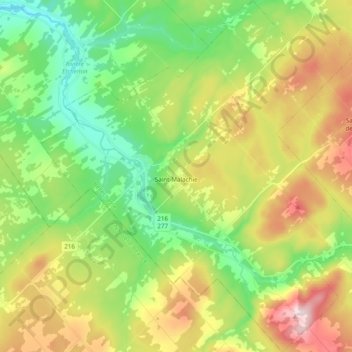 Saint-Malachie topographic map, elevation, terrain