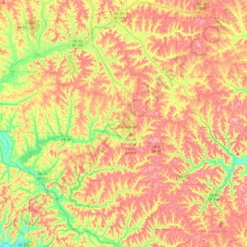 Carroll County topographic map, elevation, terrain