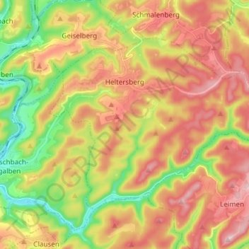 Heltersberg topographic map, elevation, terrain