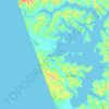 Lago Budi topographic map, elevation, terrain