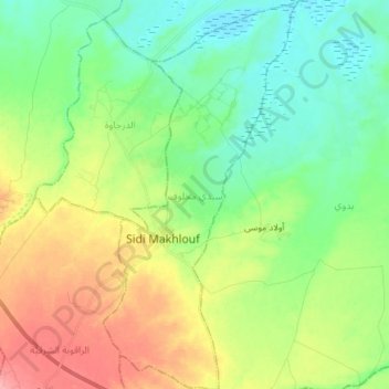 Sidi Makhlouf topographic map, elevation, terrain